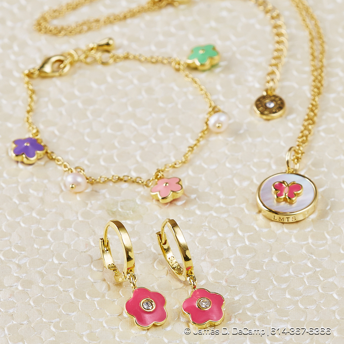 Little Miss Flower Girl jewelry photographed for Twin Stars Jewelry Group LLC Wednesday February 24, 2016 in the studio. (© James D. DeCamp | http://www.JamesDeCamp.com | 614-367-6366)