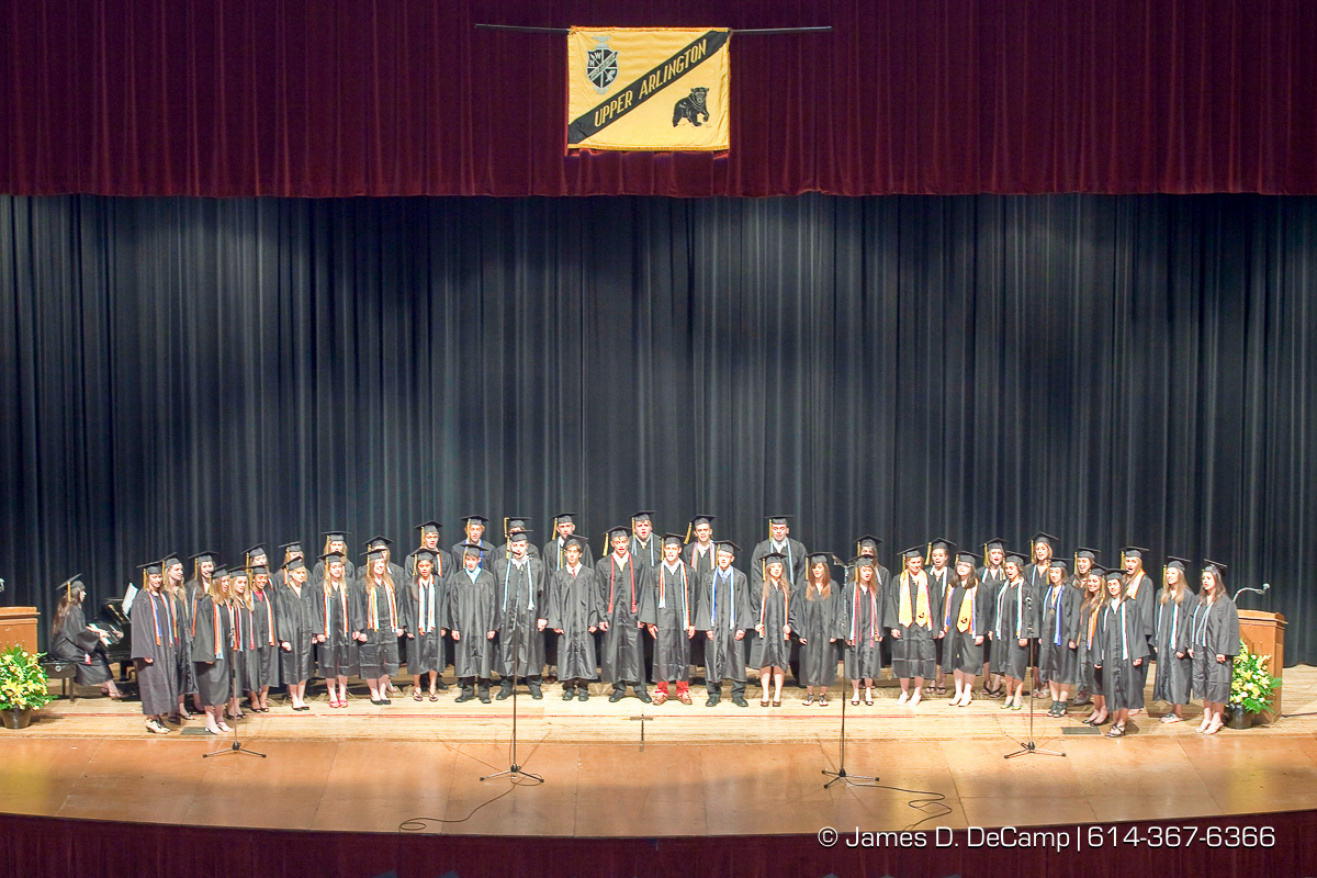 The Senior Symphonic Choir performs at the Upper Arlington High School Graduation Ceremony held Sunday afternoon June 6, 2010 at the Veterans Memorial Auditorium in Downtown Columbus. (© James D. DeCamp | http://JamesDeCamp.com | 614-367-6366)