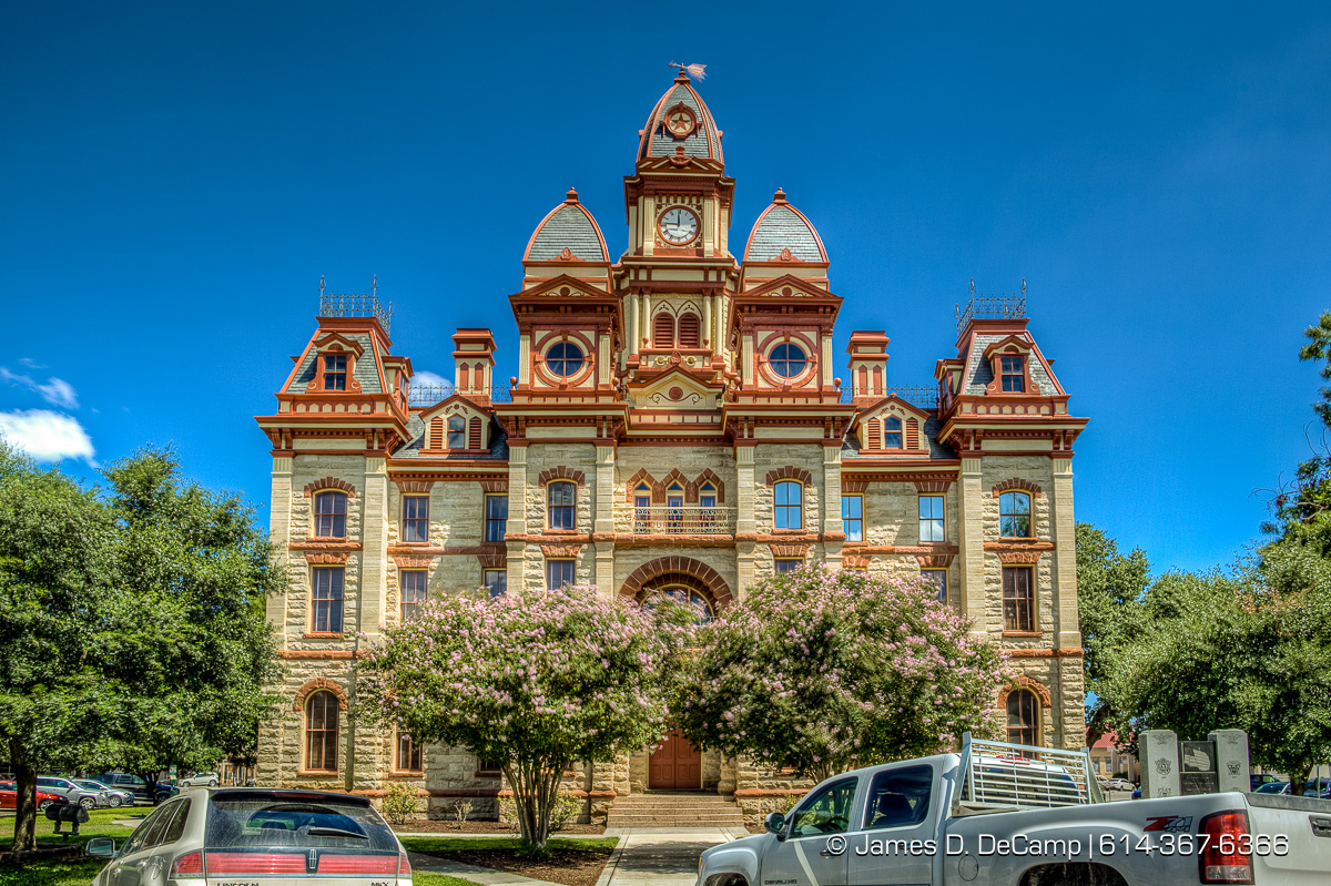 The Caldwell County Courthouse in Lockhart, Texas photographed Wednesday August 3, 2016. (© James D. DeCamp | http://www.JamesDeCamp.com | 614-367-6366)