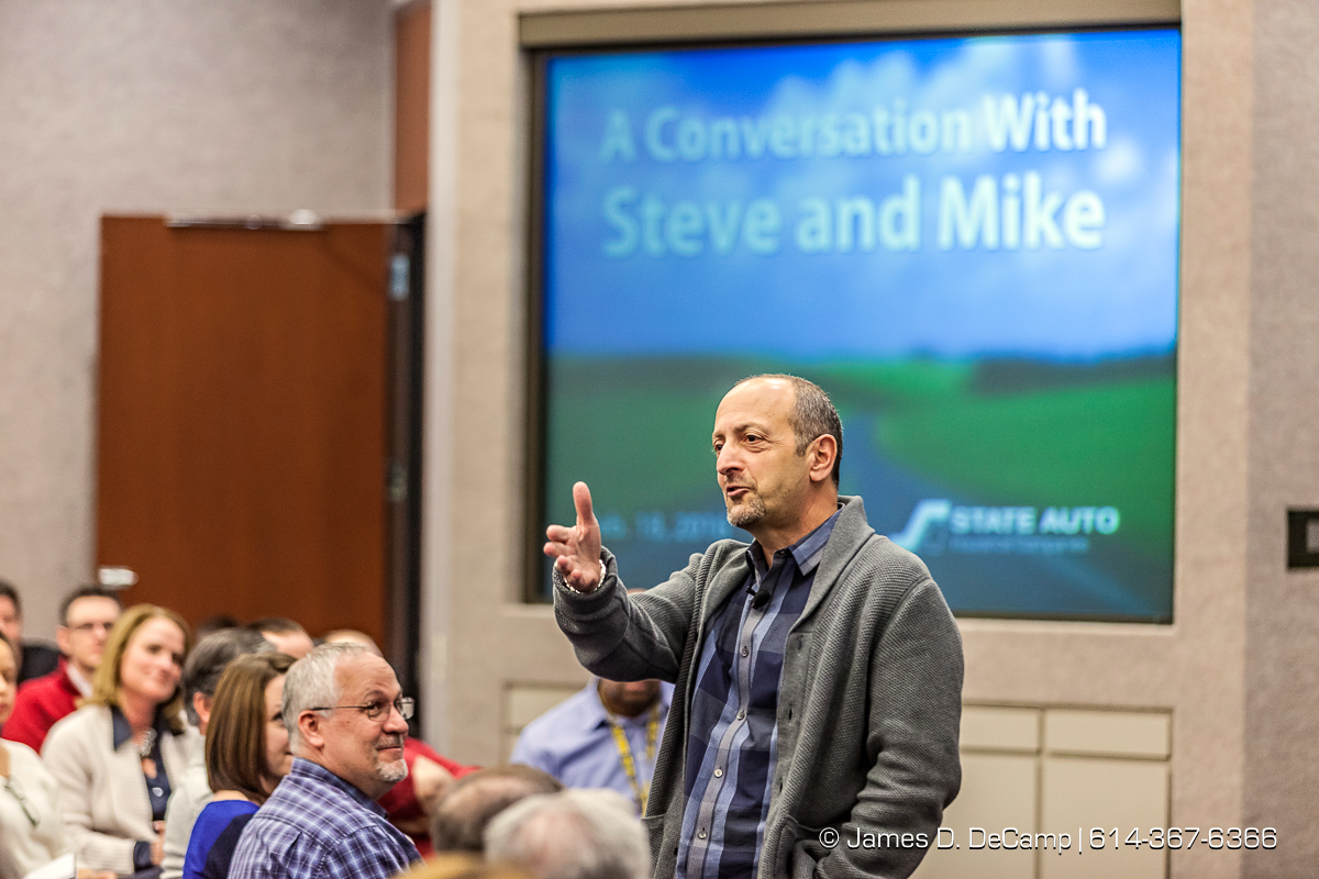 'A Conversation with Steve & Mike' at State Auto Insurance photographed Thursday February 18, 2016. (© James D. DeCamp | http://www.JamesDeCamp.com | 614-367-6366)
