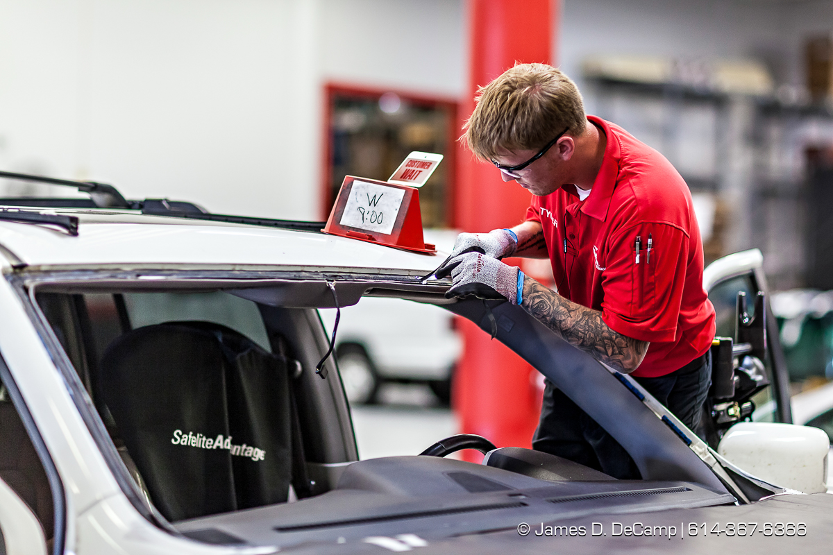 The Day In The Life of a Safelite Auto Glass installer photographed Wednesday May 25, 2016 at the Safelite facility in Worthington, Ohio. (© James D. DeCamp | http://www.JamesDeCamp.com | 614-367-6366)