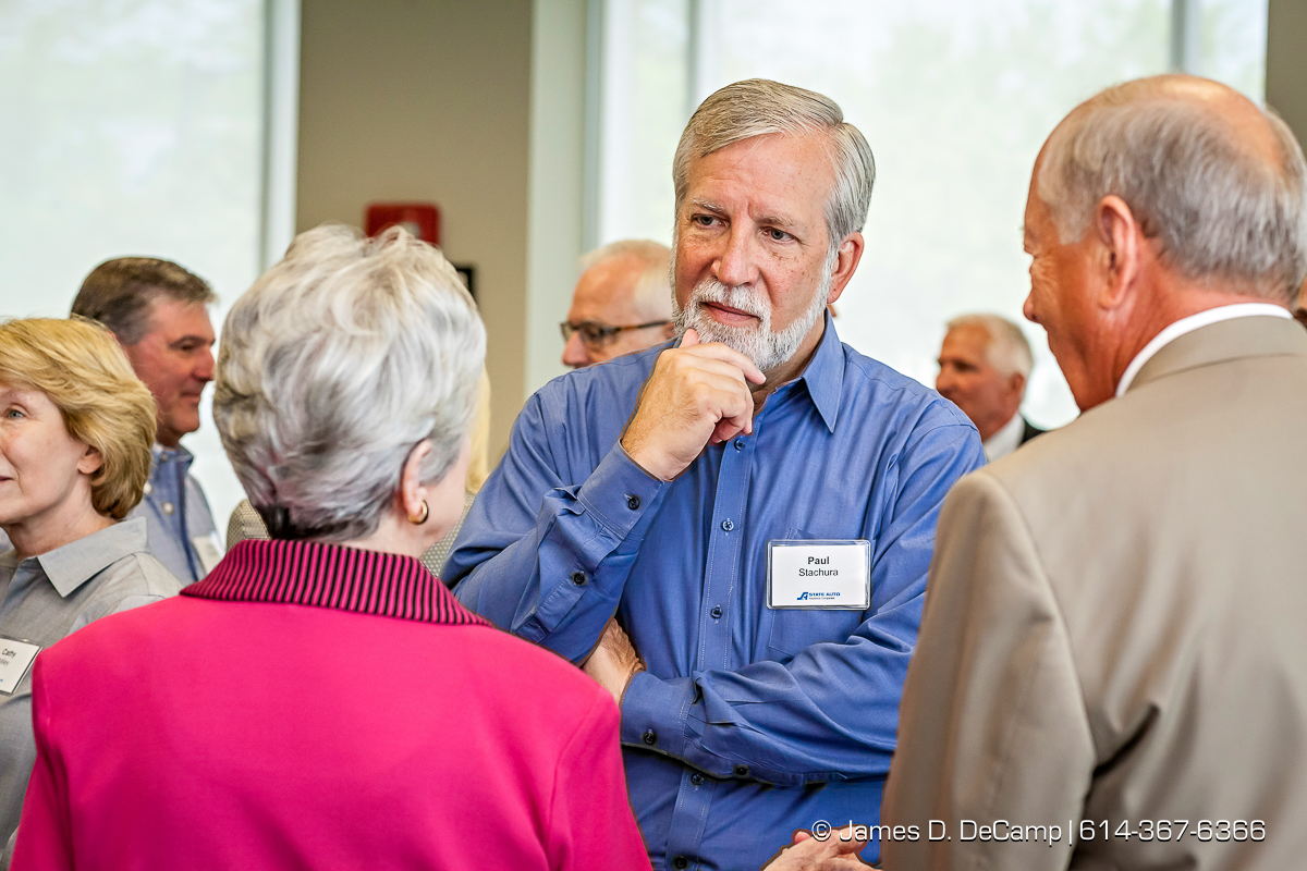 Former State Auto Insurance CEO Bob Bailey photographed Wednesday July 6, 2016 during his visit to the Columbus headquarters. (© James D. DeCamp | http://www.JamesDeCamp.com | 614-367-6366)