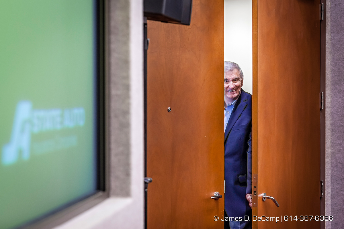 Former State Auto Insurance CEO Bob Bailey photographed Wednesday July 6, 2016 during his visit to the Columbus headquarters. (© James D. DeCamp | http://www.JamesDeCamp.com | 614-367-6366)