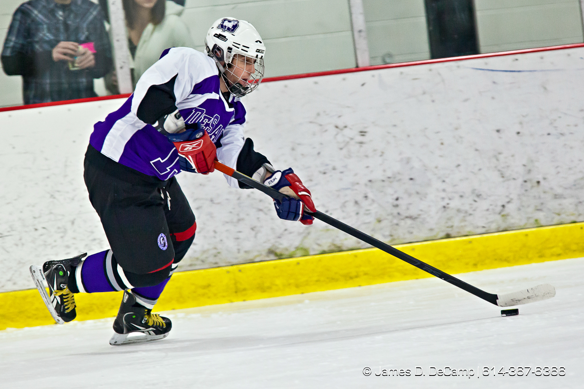 DeSales' Tyler McClary (13) in the first period of play at the Easton Chiller Jan. 28, 2012. (© James D. DeCamp | http://JamesDeCamp.com | 614-367-6366)