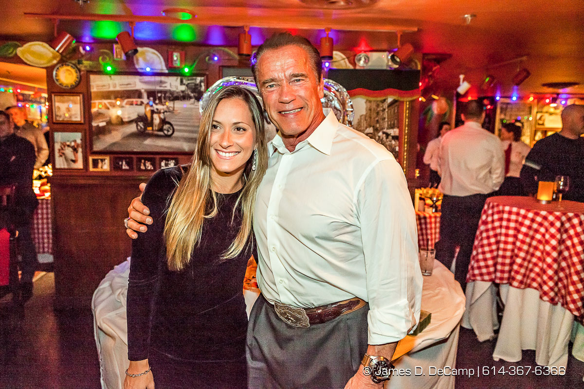 Arnold Schwarzenegger meet & greet photographed February 28, 2014 at Buca di Bepo in Columbus Ohio as part of the IFBB Arnold Sports Festival. (© James D. DeCamp | http://www.JamesDeCamp.com | 614-367-6366)